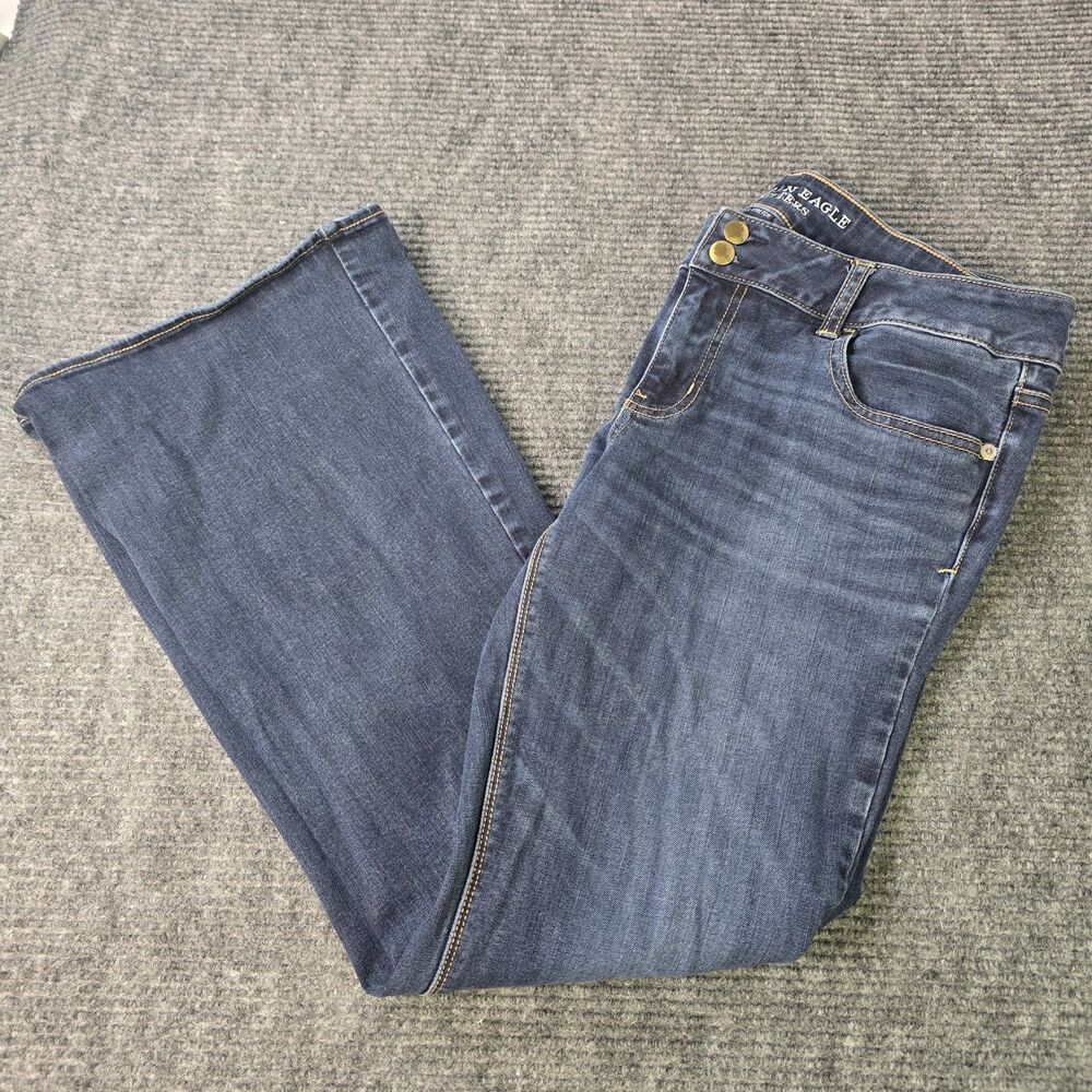 American Eagle Artist Flare Jeans Women's Size 14 Regular Mid Rise Stretch Boho